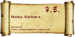 Huska Barbara névjegykártya